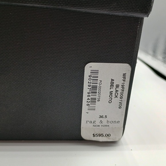 Rag & Bone Leather Black Abel Moto Zipper Buckle Boot Size 36.5. 6.5 - Picture 12 of 12